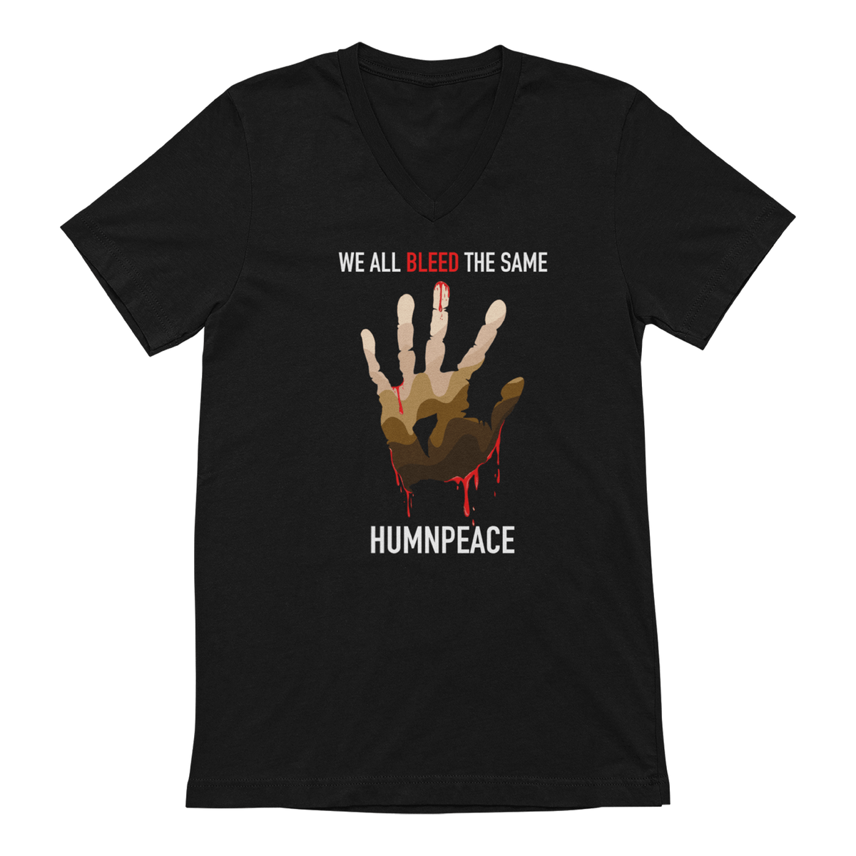We All Bleed the Same V-Neck Tee