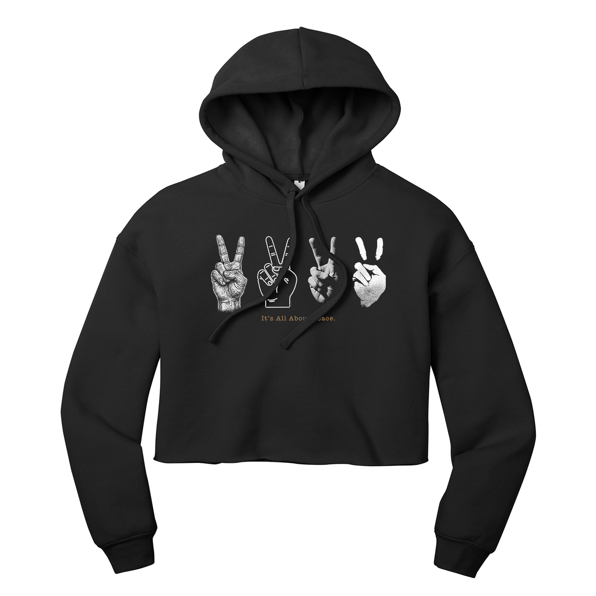 Peace Hands Crop Hoodie