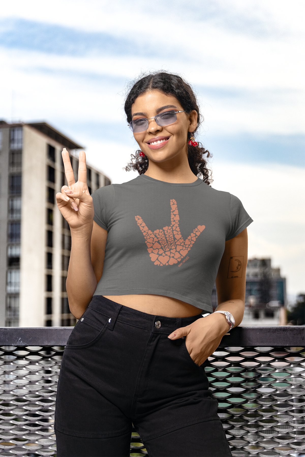 Love Hand Crop Top